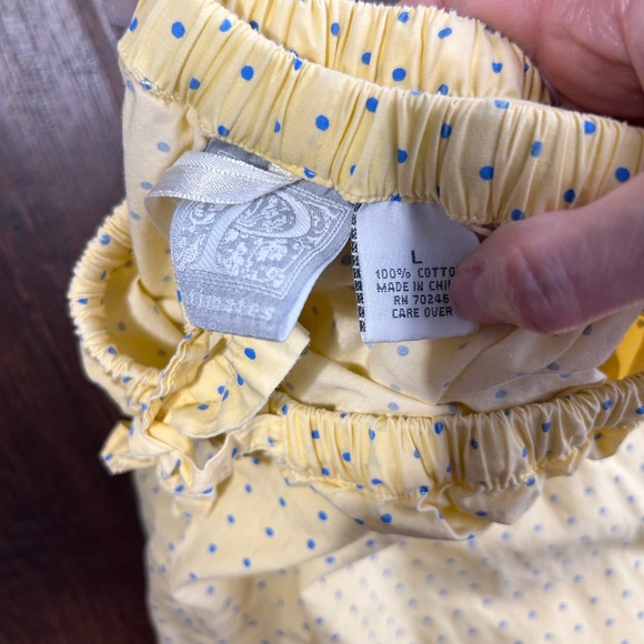 Yellow polka dot 100% cotton pajama set | P Intimates | Large - Picture 5 of 5